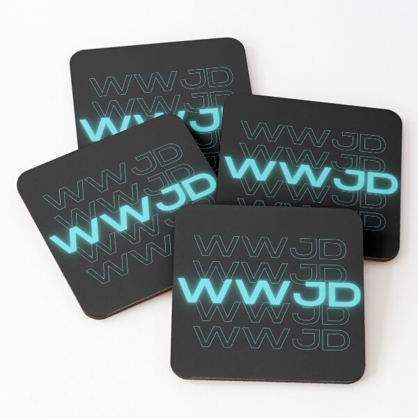 Item preview, WWJD Neon Blue Christian Faith Design designed and sold by TheLampClothing.