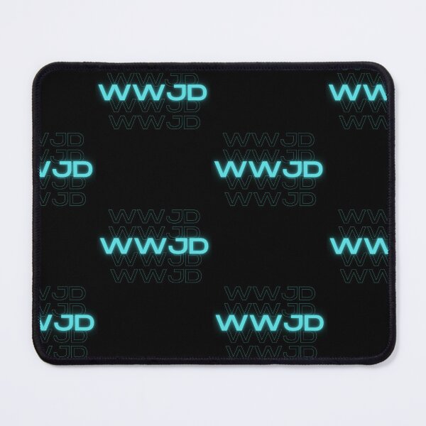 Item preview, WWJD Neon Blue Christian Faith Design designed and sold by TheLampClothing.