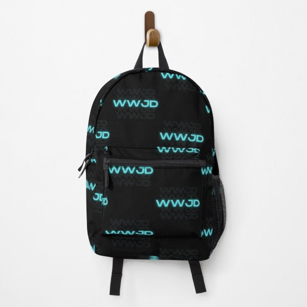 Item preview, WWJD Neon Blue Christian Faith Design designed and sold by TheLampClothing.