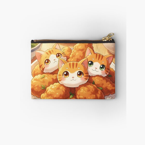 Item preview, Orange Tabby Cat Dumplings in Fried Chicken Rice Bowl – Cute Anime Food Illustration designed and sold by EmeraldeaArt.