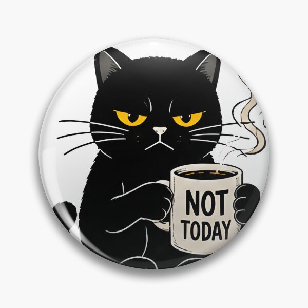 Item preview, Coffee First People Later Grumpy Black Cat Funny Coffee Design designed and sold by R-B-Colors.