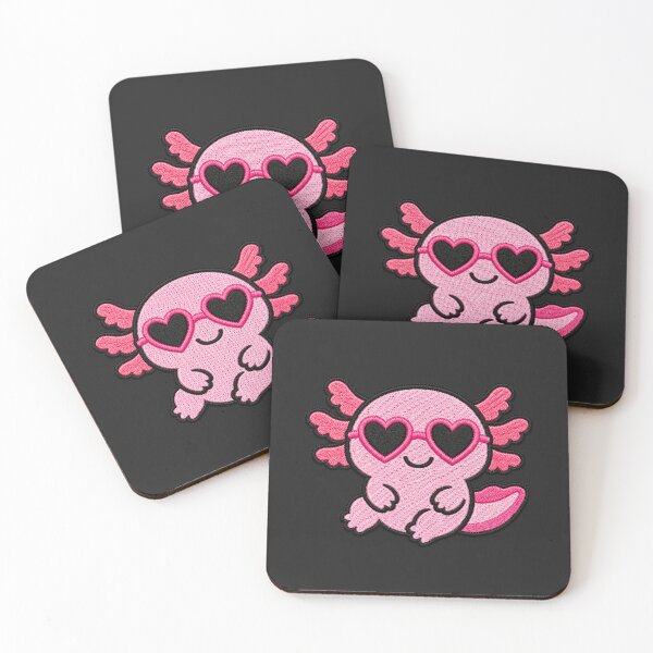 Item preview, Smiling Axolotl Embroidery Patch | Kawaii Axolotl with Heart Sunglasses designed and sold by ColorSplash123.