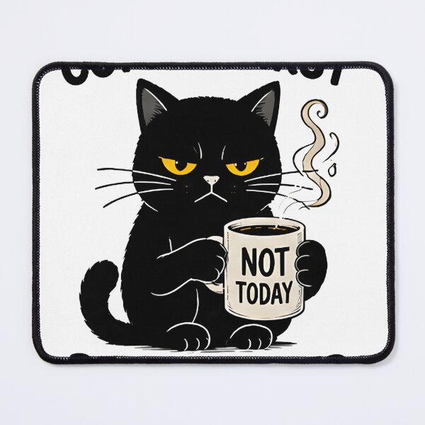 Item preview, Coffee First People Later Grumpy Black Cat Funny Coffee Design designed and sold by R-B-Colors.