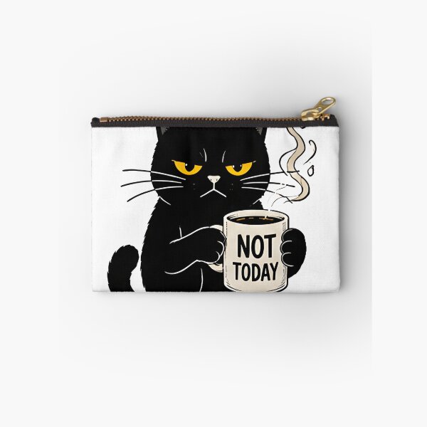 Item preview, Coffee First People Later Grumpy Black Cat Funny Coffee Design designed and sold by R-B-Colors.