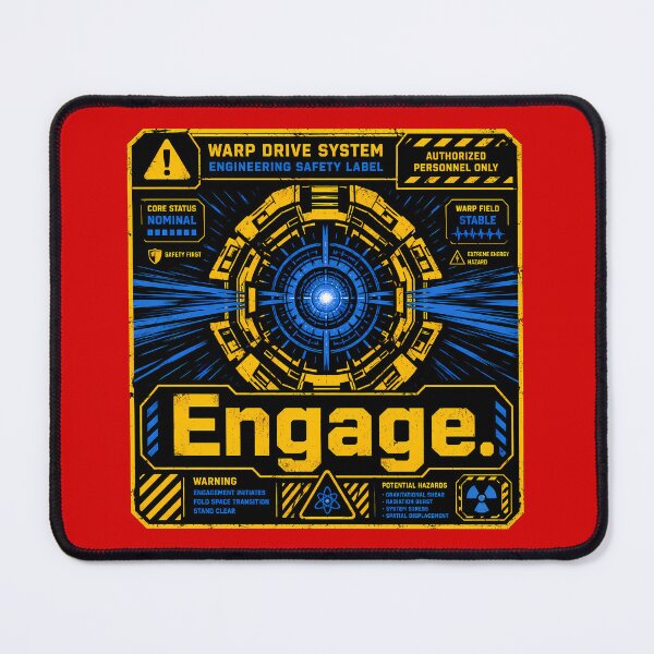 Item preview, Warp Core Safety Label designed and sold by agearb.