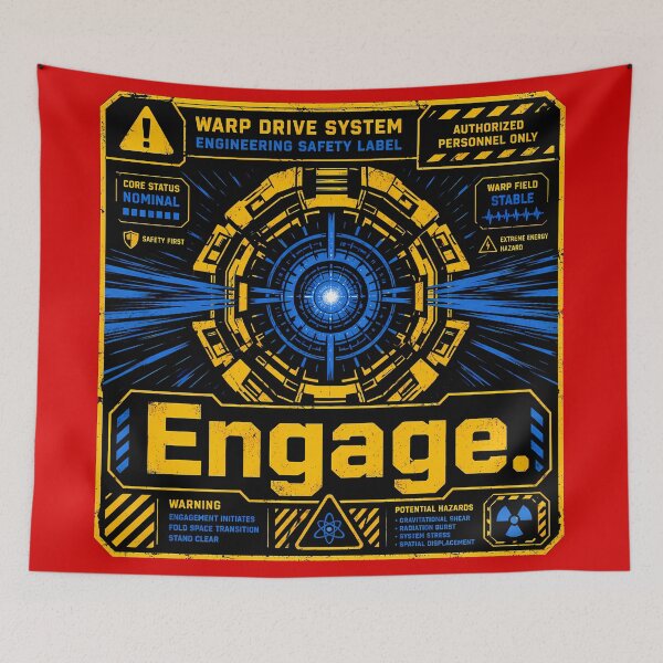 Item preview, Warp Core Safety Label designed and sold by agearb.