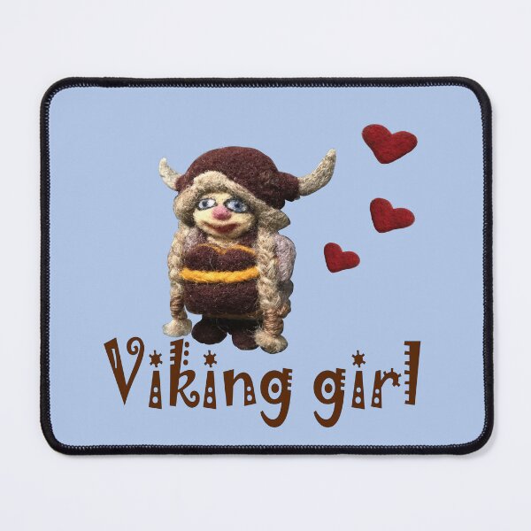 Item preview, Hand-felted Viking girl with hearts designed and sold by creaphyl28.