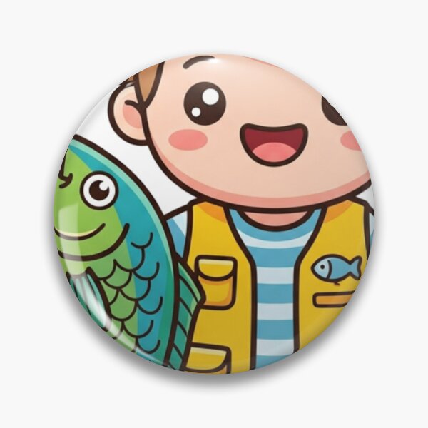 Artikelvorschau, Süßer Angler Junge mit Fisch Kawaii entworfen und verkauft von BoosterShop.