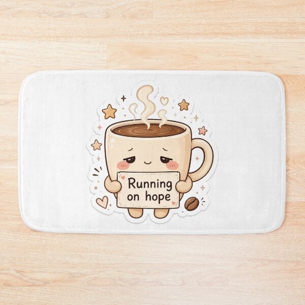 Item preview, Running On Hope Cute Coffee Kawaii Sticker designed and sold by InkWanderStudio.