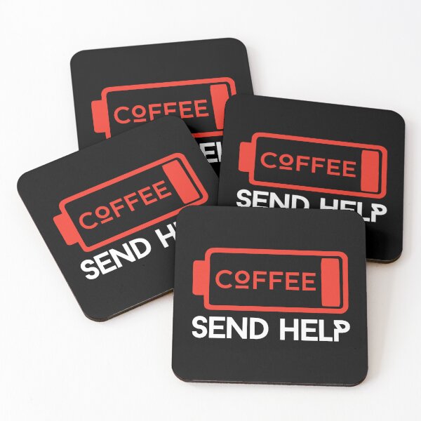 Item preview, Out of Coffee Send Help Funny Quote Coffee Battery on Black designed and sold by Artycom.