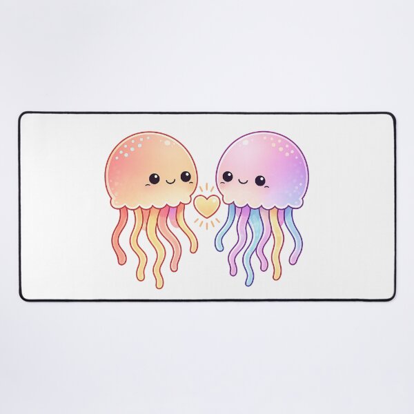Item preview, Cute Jellyfish Sticker – Kawaii Ocean Couple in Love designed and sold by SoftSproutstu.