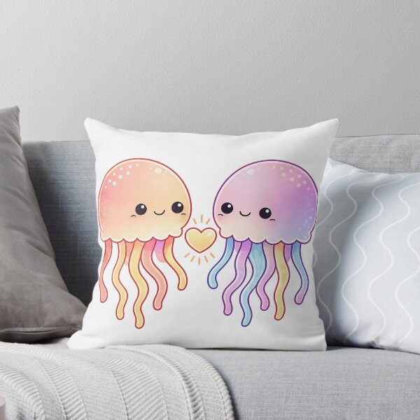 Item preview, Cute Jellyfish Sticker – Kawaii Ocean Couple in Love designed and sold by SoftSproutstu.