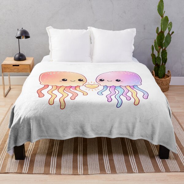 Item preview, Cute Jellyfish Sticker – Kawaii Ocean Couple in Love designed and sold by SoftSproutstu.