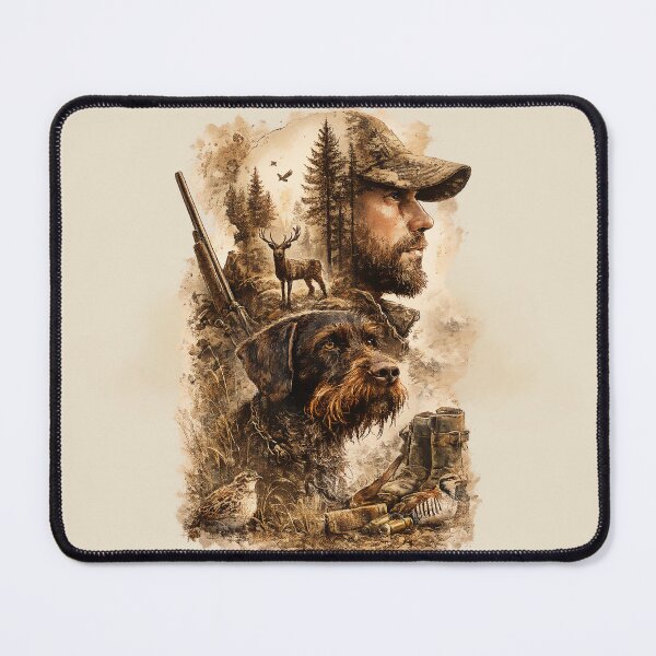Item preview, The Hunter's Bond – German Wirehaired Pointer designed and sold by TammyHunterArt.