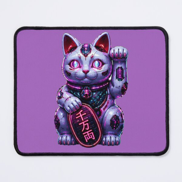 Item preview, Cyberpunk Maneki Neko — Neon Lucky Cat Sticker designed and sold by kummo-0319.