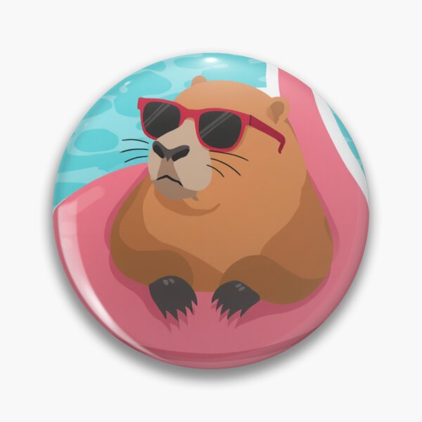 Item preview, Chill Capybara Pool Float - Lazy Summer Vibes designed and sold by The Prompted Soul.