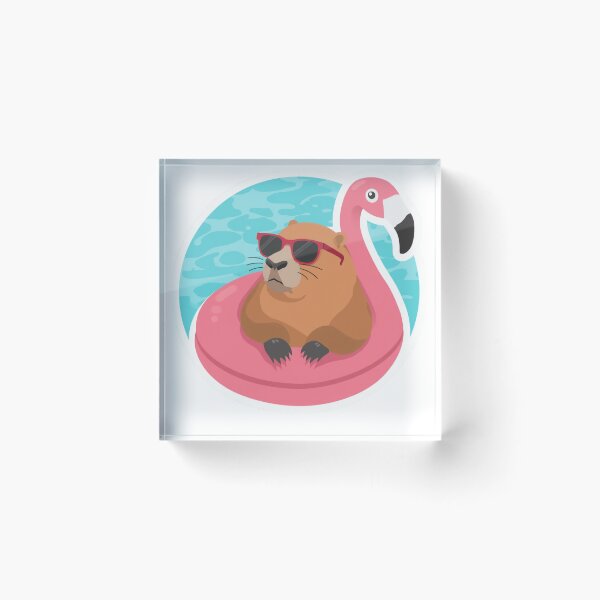 Item preview, Chill Capybara Pool Float - Lazy Summer Vibes designed and sold by The Prompted Soul.