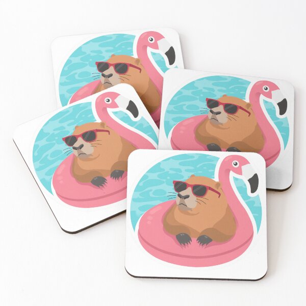 Item preview, Chill Capybara Pool Float - Lazy Summer Vibes designed and sold by The Prompted Soul.
