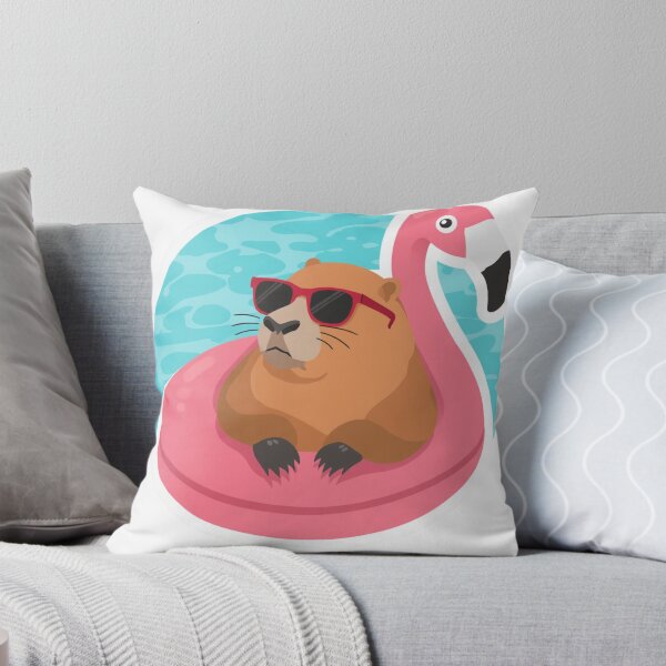 Item preview, Chill Capybara Pool Float - Lazy Summer Vibes designed and sold by The Prompted Soul.