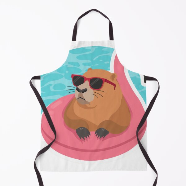 Item preview, Chill Capybara Pool Float - Lazy Summer Vibes designed and sold by The Prompted Soul.