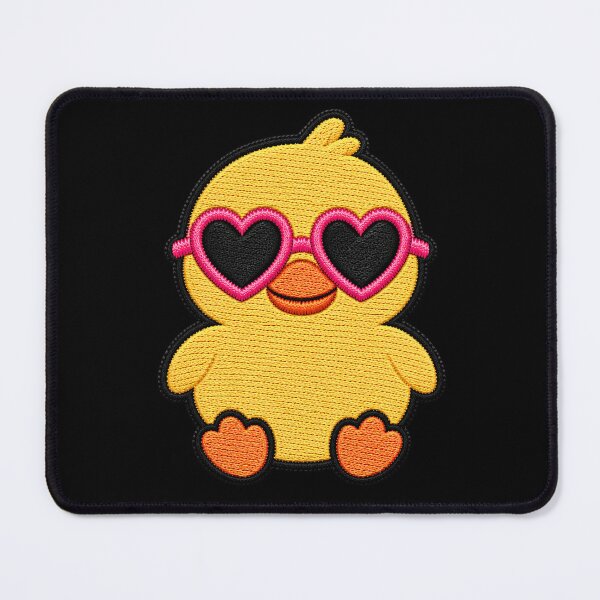 Item preview, Cute Duck with Heart Sunglasses Embroidery Patch | Kawaii Duck Design designed and sold by ColorSplash123.
