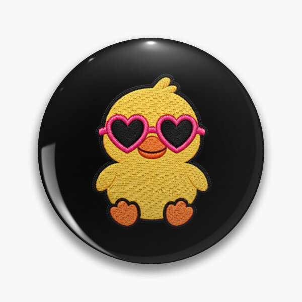 Item preview, Cute Duck with Heart Sunglasses Embroidery Patch | Kawaii Duck Design designed and sold by ColorSplash123.