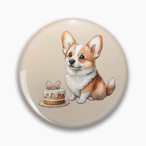 Item preview, Corgi Puppy with Birthday Cake designed and sold by Erika Kaisersot.
