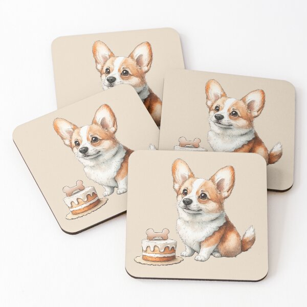 Item preview, Corgi Puppy with Birthday Cake designed and sold by Erika Kaisersot.