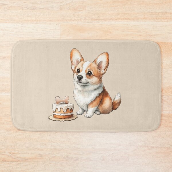 Item preview, Corgi Puppy with Birthday Cake designed and sold by Erika Kaisersot.