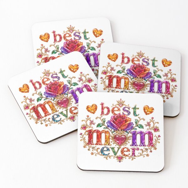 Item preview, Best Mom Ever Jeweled Floral Typography Design designed and sold by Nuvoro Gifts.