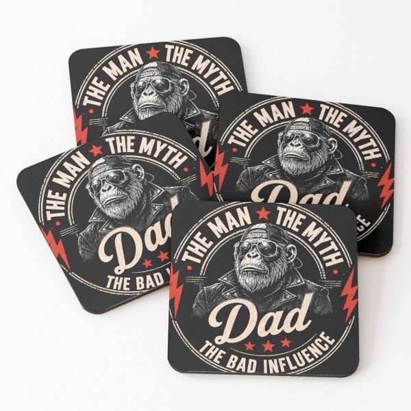 Item preview, The Man The Myth Dad The Bad Influence Monkey Father's Day designed and sold by VGAfanatic.