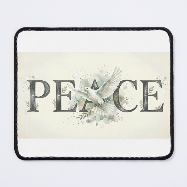 Item preview, PEACE Dove Olive Branch Typography Watercolor Botanical Wall Art designed and sold by Presshue.