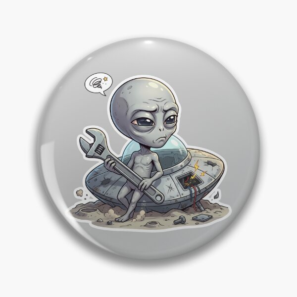 Item preview, Funny Alien Mechanic UFO Spaceship Breakdown designed and sold by Sunkhung.