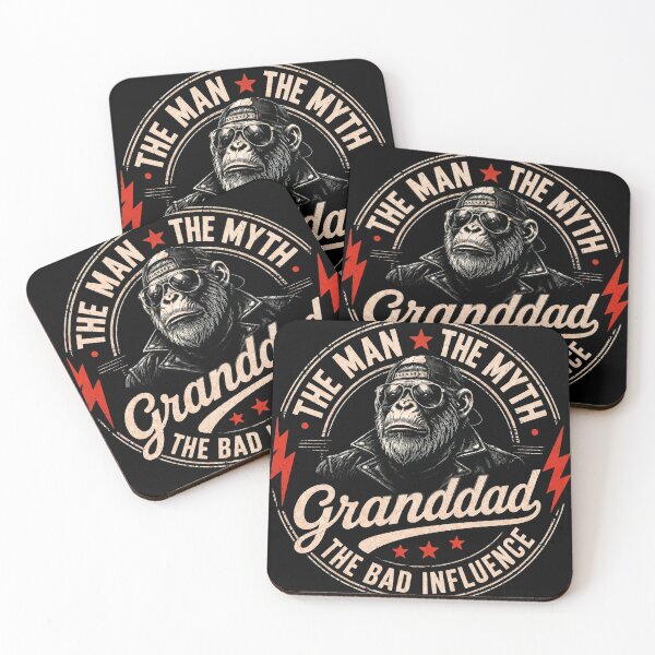 Item preview, The Man The Myth Granddad The Bad Influence Monkey Father's Day designed and sold by VGAfanatic.