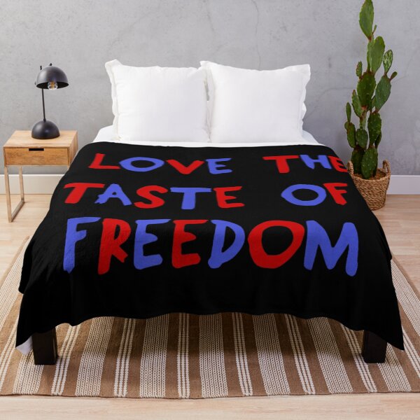 Item preview, I Love The Taste Of Freedom Patriotic Funny Sarcastic Quote Red Blue designed and sold by PhocoNibict.