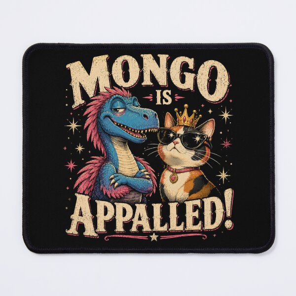 Item preview, Mongo Is Appalled – Funny Vintage Dinosaur & Cat Cartoon Retro Comic Humor Design designed and sold by Trendymindvibes.