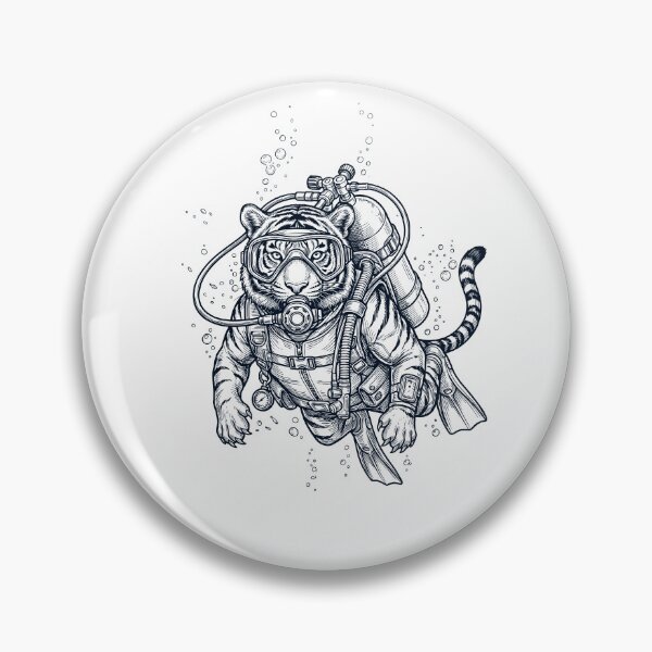 Item preview, Tiger Scuba Diving Diver Animal Lover designed and sold by TerryConnells.