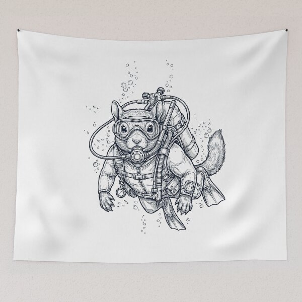 Item preview, Squirrel Scuba Diving Diver Animal Lover designed and sold by TerryConnells.