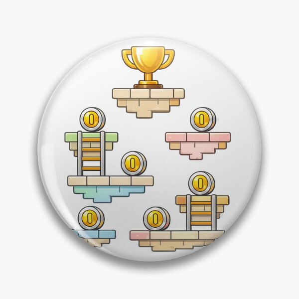 Item preview, Retro Game Sticker Pack – Platform Coins and Trophy designed and sold by SoftSproutstu.