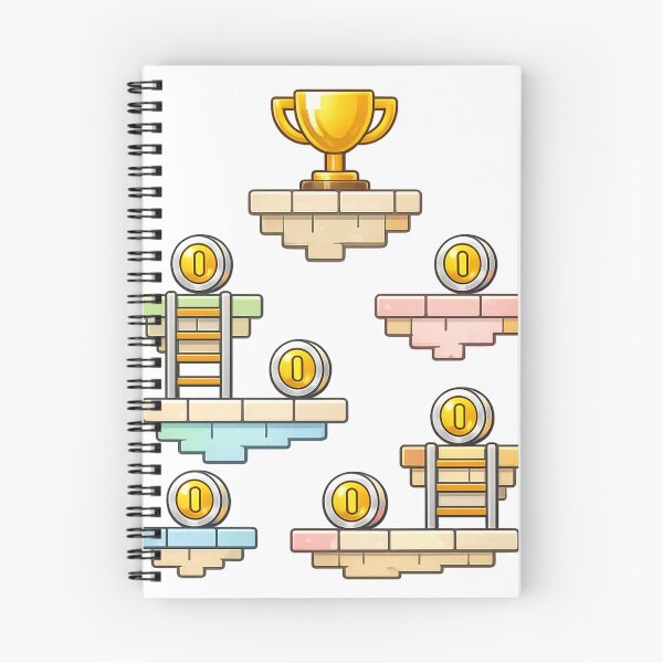 Item preview, Retro Game Sticker Pack – Platform Coins and Trophy designed and sold by SoftSproutstu.