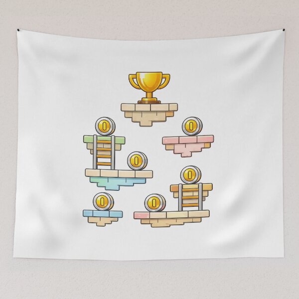 Item preview, Retro Game Sticker Pack – Platform Coins and Trophy designed and sold by SoftSproutstu.