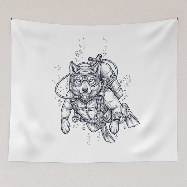 Item preview, Wolf Scuba Diving Diver Animal Lover designed and sold by TerryConnells.