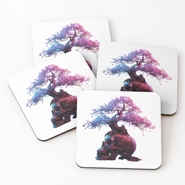 Item preview, Skull Bonsai — Neon Dark Art Print designed and sold by kummo-0319.