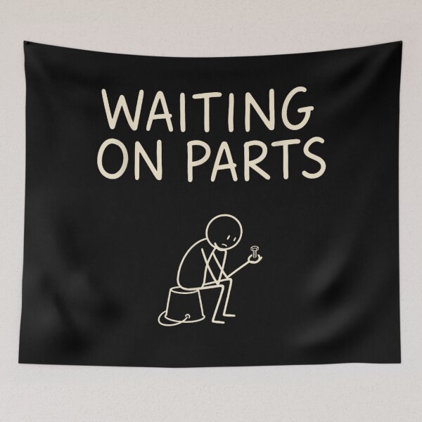 Item preview, Waiting On Parts Funny Mechanic Stick Figure Work Humor Broken Car Garage designed and sold by ObukiLantara.