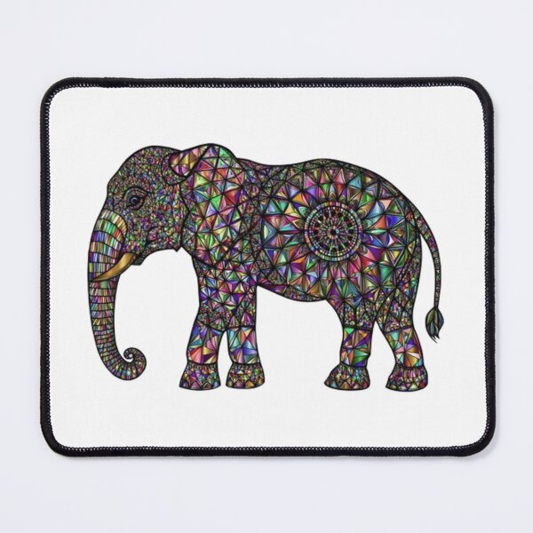 Item preview, Mosaic Elephant | Vibrant Intricate Animal Art designed and sold by Rawafi Art Studio.