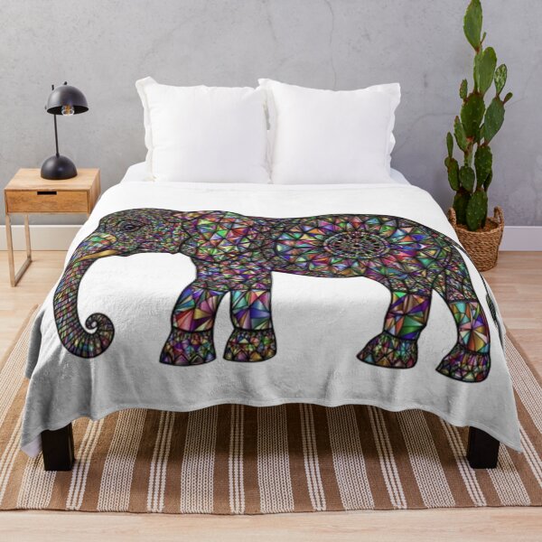 Item preview, Mosaic Elephant | Vibrant Intricate Animal Art designed and sold by Rawafi Art Studio.