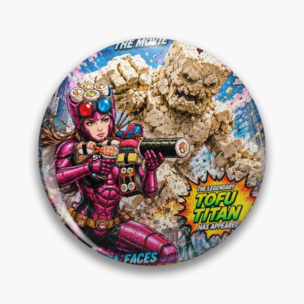 Item preview,   SUSHI MASK WOMAN NEO THE MOVIE: Legendary Tofu Titan Attacks! America in Peril! designed and sold by Surreal Characters & Cute Pups.