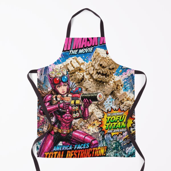 Item preview, SUSHI MASK WOMAN NEO THE MOVIE: Legendary Tofu Titan Attacks! America in Peril! designed and sold by Surreal Characters & Cute Pups.