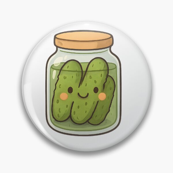Item preview, Cute Pickles in a Jar – Kawaii Pickle Illustration designed and sold by Basma Designs | Funny Shirts, Stickers & Mugs.