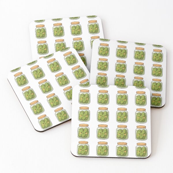 Item preview, Cute Pickles in a Jar – Kawaii Pickle Illustration designed and sold by Basma Designs | Retro, Kawaii Shirts & Stickers.